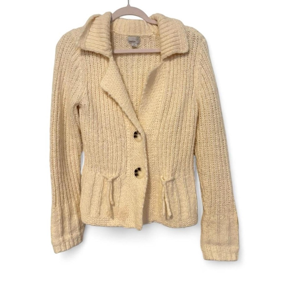 Cream Knit‎ Button-Up Cardigan